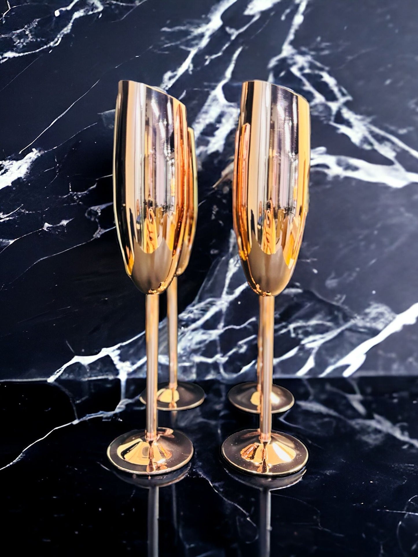 Elegantes Copas Rose Gold para Champagne