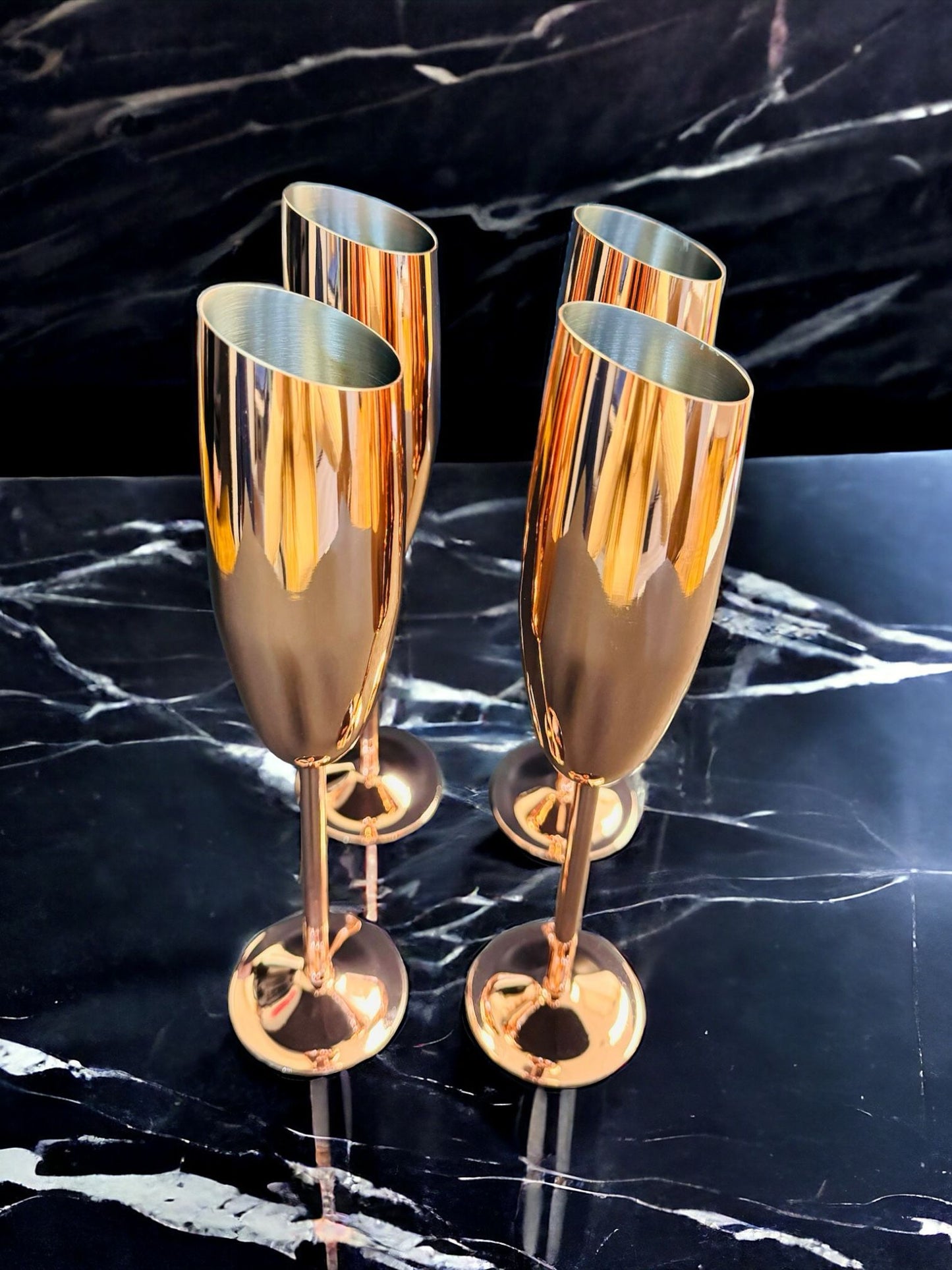 Elegantes Copas Rose Gold para Champagne